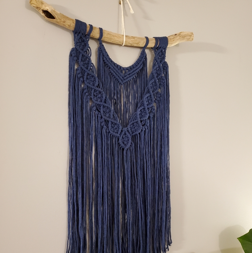 Brand New Handmade Macrame Wall Hanging - Navy Blue